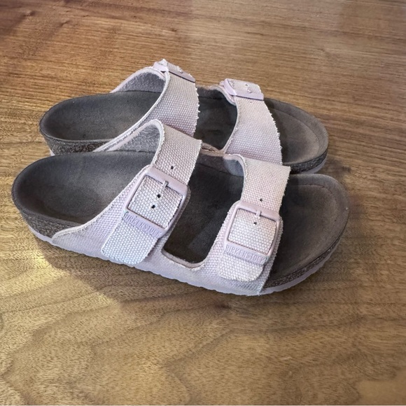 Birkenstock Arizona Vegan Soft Pink Canvas Kid Sandals. Size 31 (Kid’s 13-13.5) - Picture 5 of 16